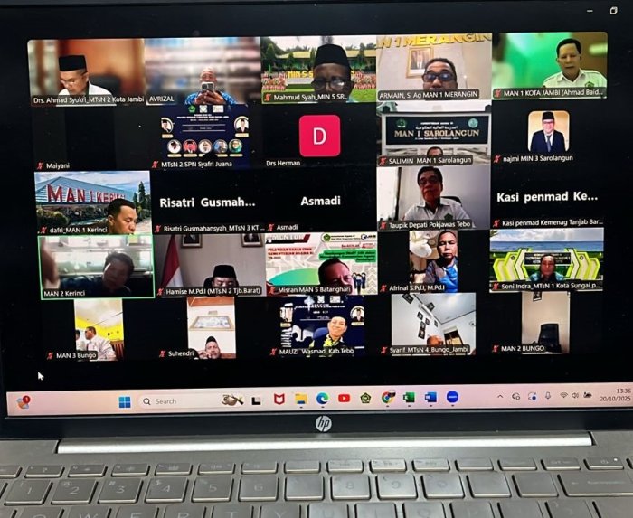 Kepala MAN 3 Bungo Hadiri Rapat Daring Persiapan Sosialisasi Kurikulum Berbasis Cinta