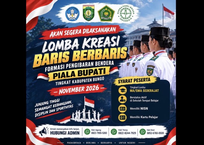 Siapkan Pasukan Terbaik! PPI Kabupaten Bungo Gelar Lomba Kreasi Baris Berbaris Piala Bupati 2026