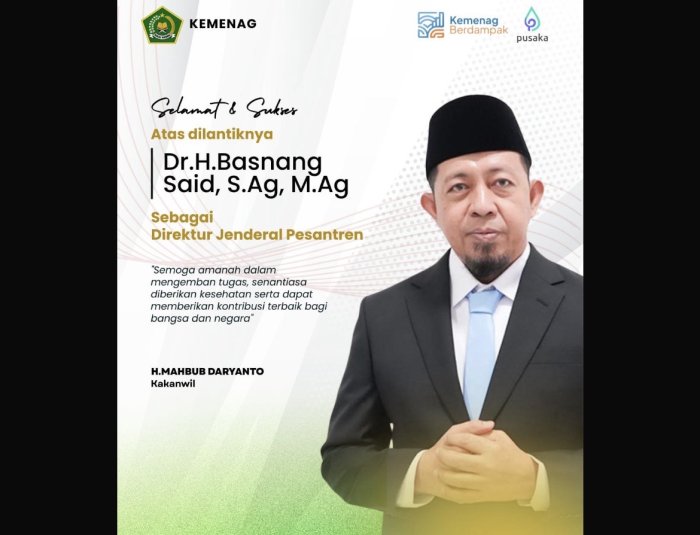 Pelantikan Dirjen Pesantren Baru