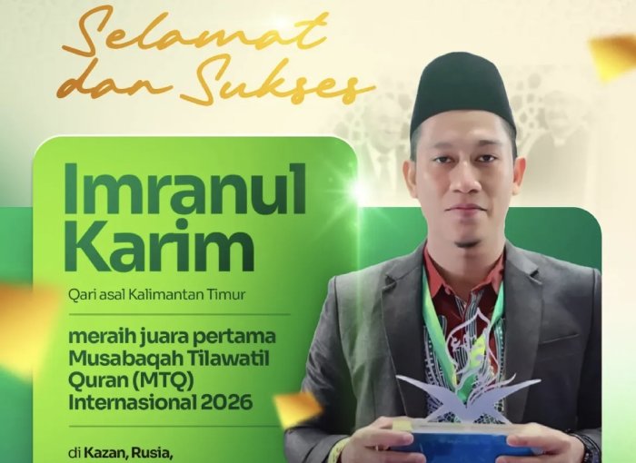 Imranul Karim Raih Juara 1 MTQ Internasional di Rusia