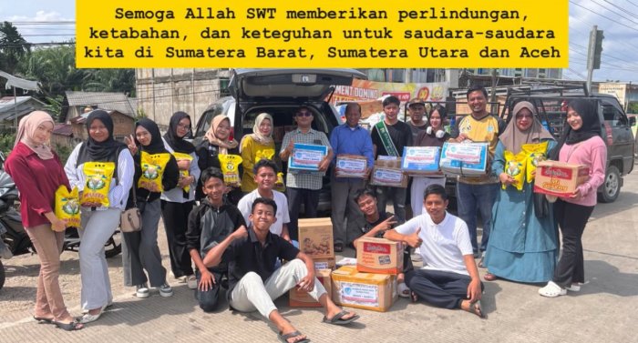 Pelajar Muara Bungo Salurkan Bantuan untuk Korban Banjir Sumbar