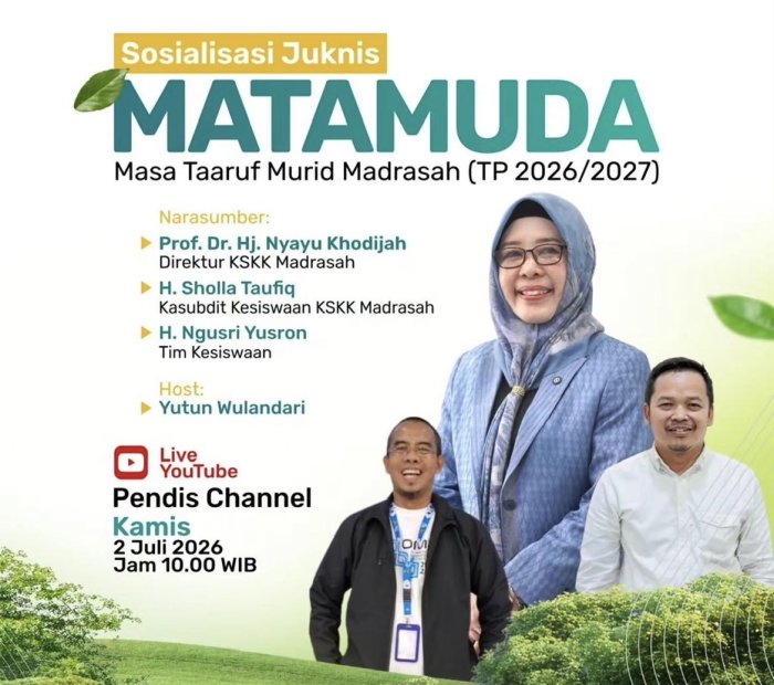 Kemenag Gelar Sosialisasi Juknis MATAMUDA TP 2026/2027 Hari Ini Lewat YouTube Kemenag Gelar Sosialisasi Juknis MATAMUDA TP 2026/2027 Hari Ini Lewat YouTube