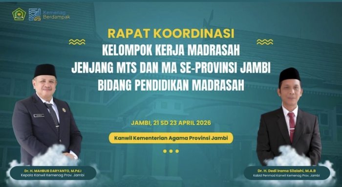 Kemenag Jambi Gelar Rapat Koordinasi Kepala Madrasah Kemenag Jambi Gelar Rapat Koordinasi Kepala Madrasah