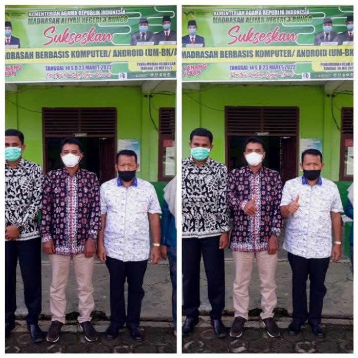 PENGAWAS MADRASAH ALIYAH MELAKUKAN MONITORING UJIAN MADRASAH DI MAN 3 BUNGO