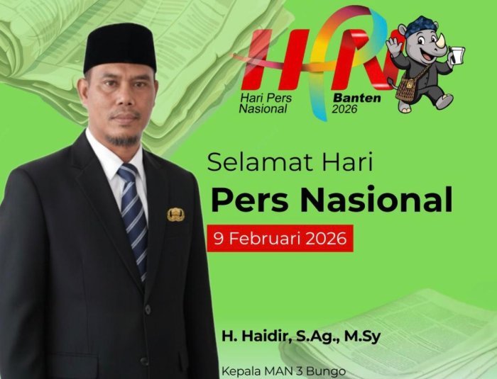 Kepala MAN 3 Bungo Ucapkan Selamat Hari Pers Nasional 09 Februari 2026 Kepala MAN 3 Bungo Ucapkan Selamat Hari Pers Nasional 09 Februari 2026