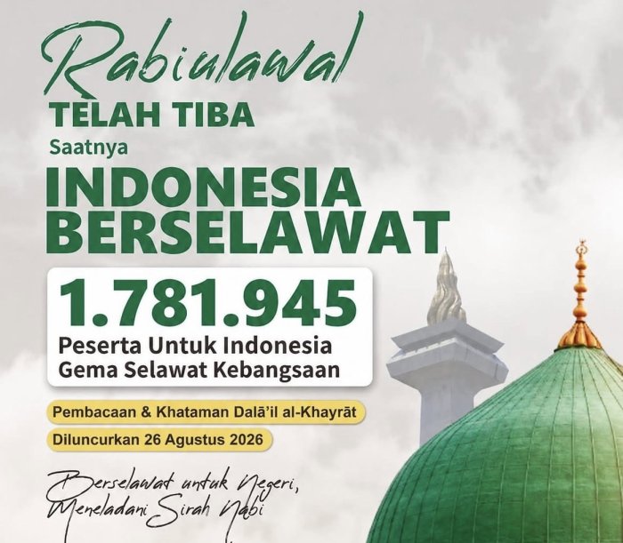 Sambut Rabiulawal, Kemenag Luncurkan Gerakan Nasional Gema Selawat Kebangsaan Targetkan 1,7 Juta Umat