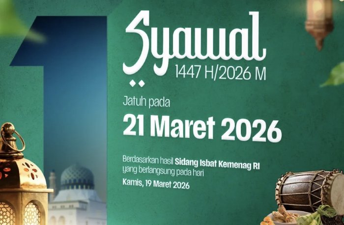 Pemerintah Tetapkan Idul Fitri 1447 H pada 21 Maret 2026 Pemerintah Tetapkan Idul Fitri 1447 H pada 21 Maret 2026