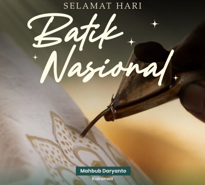 Peringati Hari Batik Nasional, Kakanwil Kemenag Jambi Ajak Jajaran Rawat Kekayaan Budaya Bangsa Peringati Hari Batik Nasional, Kakanwil Kemenag Jambi Ajak Jajaran Rawat Kekayaan Budaya Bangsa