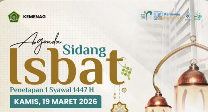 Sidang Isbat Penetapan Idul Fitri 2026 Digelar 19 Maret