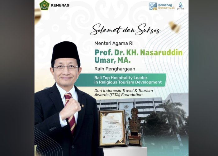 Apresiasi Menteri Agama Raih Penghargaan Pariwisata