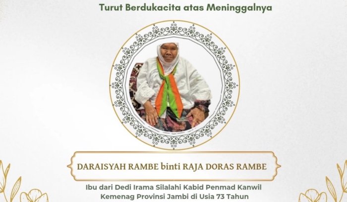MAN 3 Bungo Sampaikan Duka atas Wafatnya Ibunda Kabid Penmad Jambi MAN 3 Bungo Sampaikan Duka atas Wafatnya Ibunda Kabid Penmad Jambi