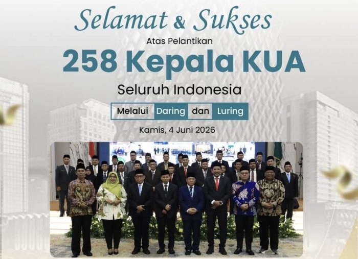 Catat Sejarah Baru, Kementerian Agama Lantik 258 Kepala KUA Seluruh Indonesia secara Hybrid