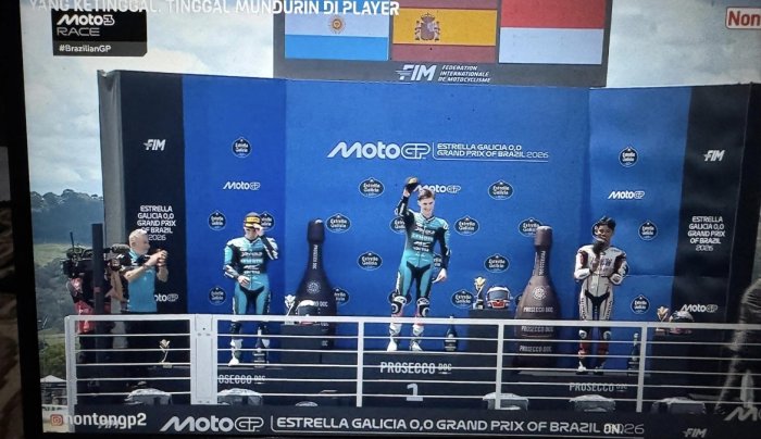 Veda Ega Tolak Alkohol di Podium Moto3 Brasil, Tuai Pujian dan Bikin Bangga Indonesia. Syiar Agama Islam termahal Veda Ega Tolak Alkohol di Podium Moto3 Brasil, Tuai Pujian dan Bikin Bangga Indonesia. Syiar Agama Islam termahal