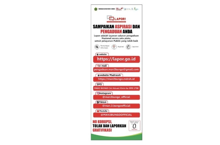 Tiga Saluran Resmi Pengaduan Publik di MAN 3 Bungo