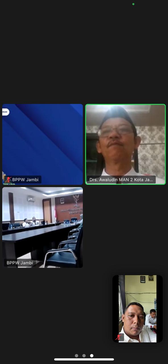 MAN 3 BUNGO MENGIKUTI ZOOM MEETING TENTANG PEMBAHASAN MASA PEMELIHARAAN PADA PAKET PEKERJAAN REHABILITASI DAN RENOVASI MADRASAH JAMBI 1 MAN 3 BUNGO MENGIKUTI ZOOM MEETING TENTANG PEMBAHASAN MASA PEMELIHARAAN PADA PAKET PEKERJAAN REHABILITASI DAN RENOVASI MADRASAH JAMBI 1