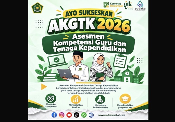 Kemenag Resmi Gelar AKGTK 2026 Guna Petakan Mutu dan Profesionalisme Guru Madrasah