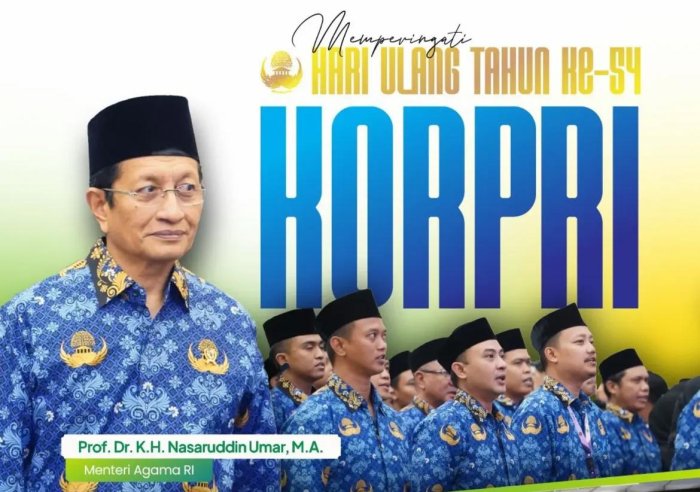 Menteri Agama Sampaikan Ucapan Selamat Hari Korpri ke-54
