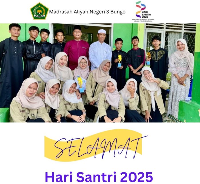 Organisasi Rohani Islam MAN 3 Bungo beri Ucapan Selamat Hari Santri 2025