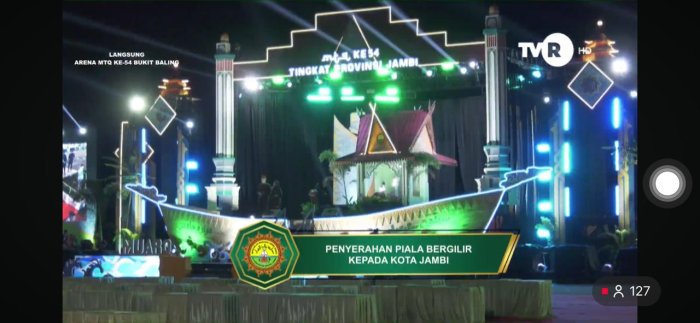 Kota Jambi Terima Piala Juara Umum MTQ ke-54 Provinsi
