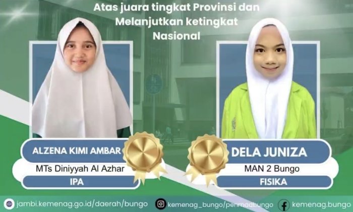 Kepala MAN 3 Bungo Beri Apresiasi Tinggi Atas Lolosnya Dua Siswi Terbaik Bungo ke OMI Tingkat Nasional Kepala MAN 3 Bungo Beri Apresiasi Tinggi Atas Lolosnya Dua Siswi Terbaik Bungo ke OMI Tingkat Nasional