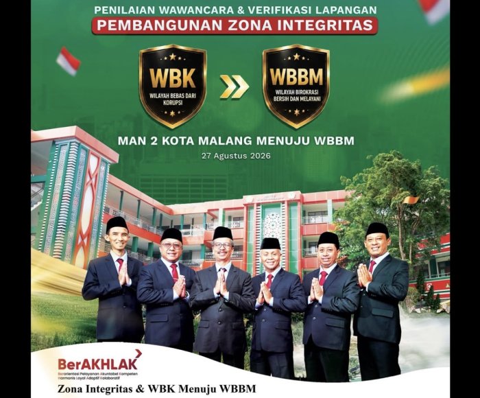MAN 2 Kota Malang Bersiap Ukir Sejarah Baru Menuju Predikat Wilayah Birokrasi Bersih dan Melayani (WBBM)