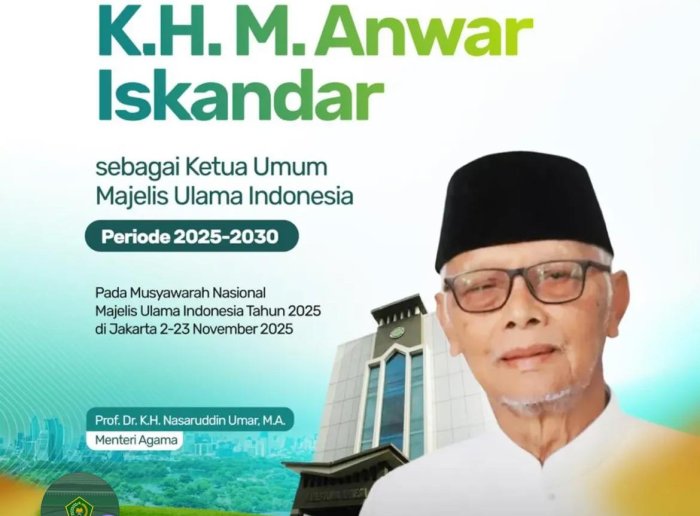 KH M Anwar Iskandar Resmi Jabat Ketua Umum MUI