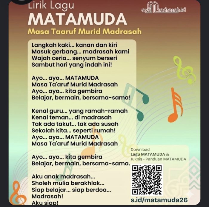 Kemenag Luncurkan Lagu Resmi MATAMUDA 2026 untuk Murid Baru