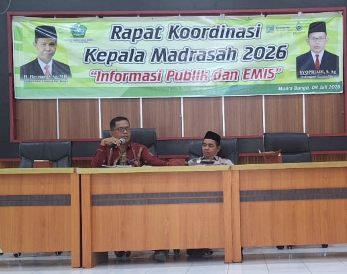 Perkuat Tata Kelola Pendidikan, Kemenag Bungo Gelar Rakor Kepala Madrasah 2026 Bahas Informasi Publik dan EMIS Perkuat Tata Kelola Pendidikan, Kemenag Bungo Gelar Rakor Kepala Madrasah 2026 Bahas Informasi Publik dan EMIS