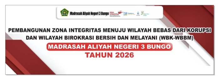 Penetapan Madrasah Aliyah Negeri 3 Bungo sebagai Pilot Zona Integritas 2026