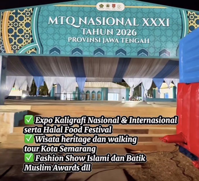 Semarang Siap Gelar MTQ Nasional XXXI Tahun 2026 pada tanggal 11 s/d 20 September 2026